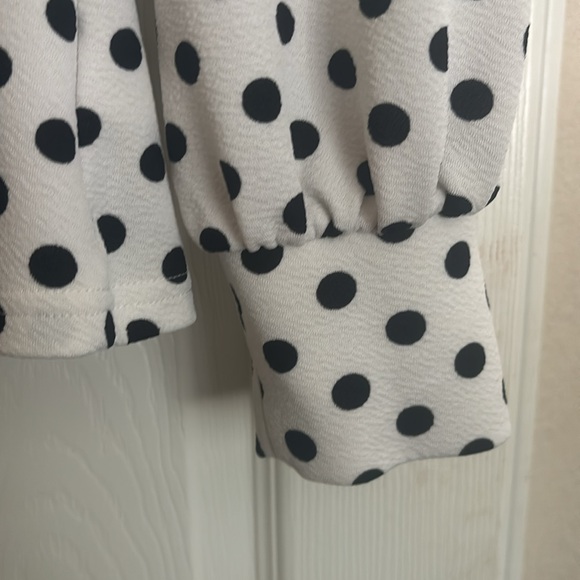 Black and white polka dots mock turtleneck - Picture 3 of 5